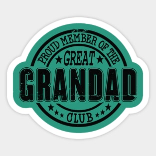 Proud Member of the Great Grandad Club Sticker